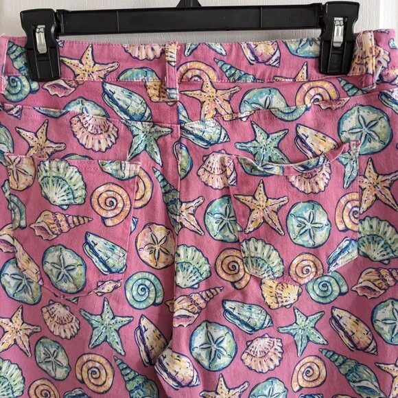 Simply Southern Seashells Pink Jeans with Fringe Sz M - Picture 7 of 8